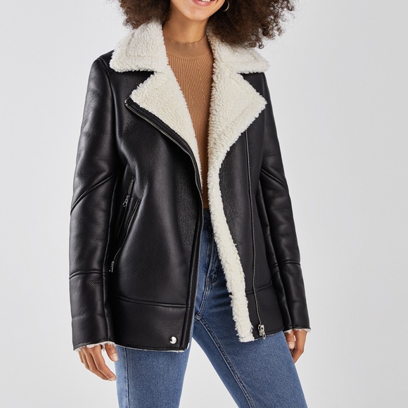 Bershka Jackets & Blazers - Bershka Faux Shearling Jacket